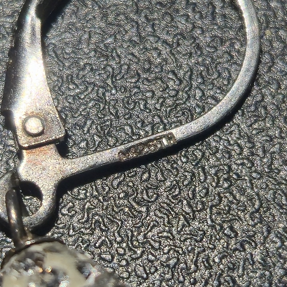 Vintage 925 Sterling Silver Leverback Earrings - Made With Swarovski Crystal - Picture 4 of 11